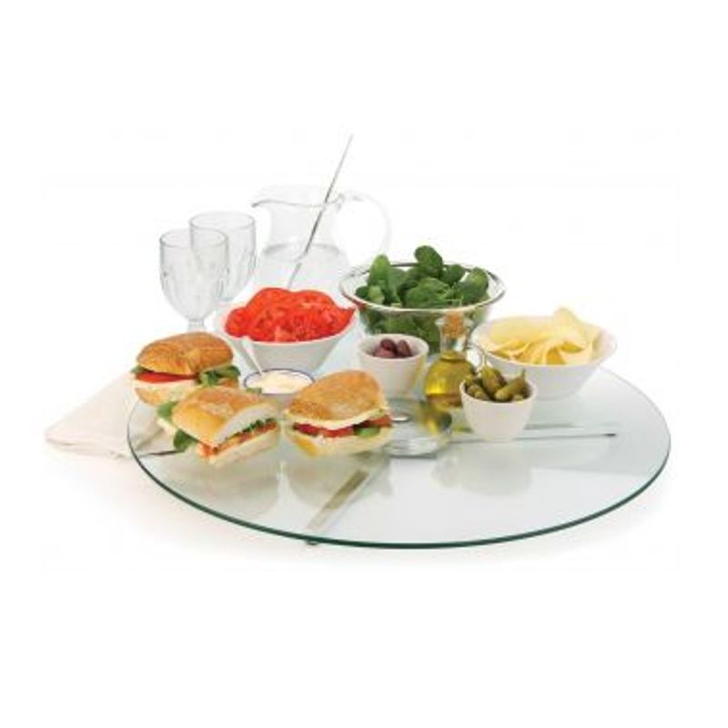 Prato Giratório Vidro Temperado Liso com Base 60 cm Forma Prato Giratório Vidro Temperado Liso com Base 60 cm Forma