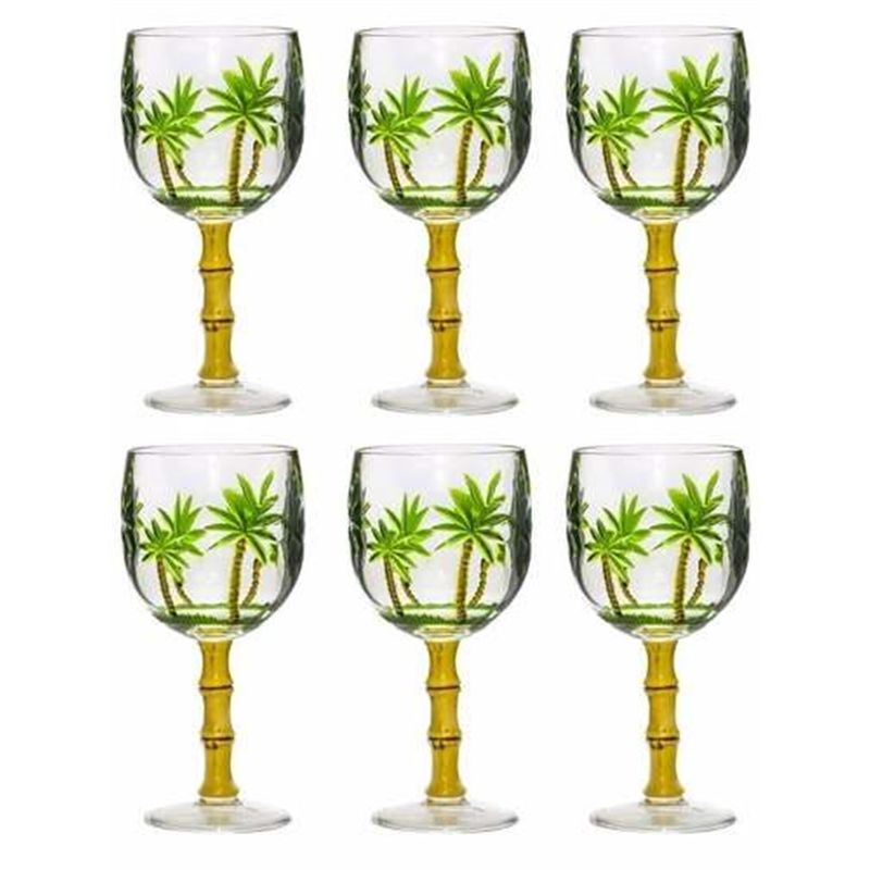 Jogo 6 Taças Acrílico Palmeira Rojemac Jogo 6 Taças Acrílico Palmeira Rojemac
