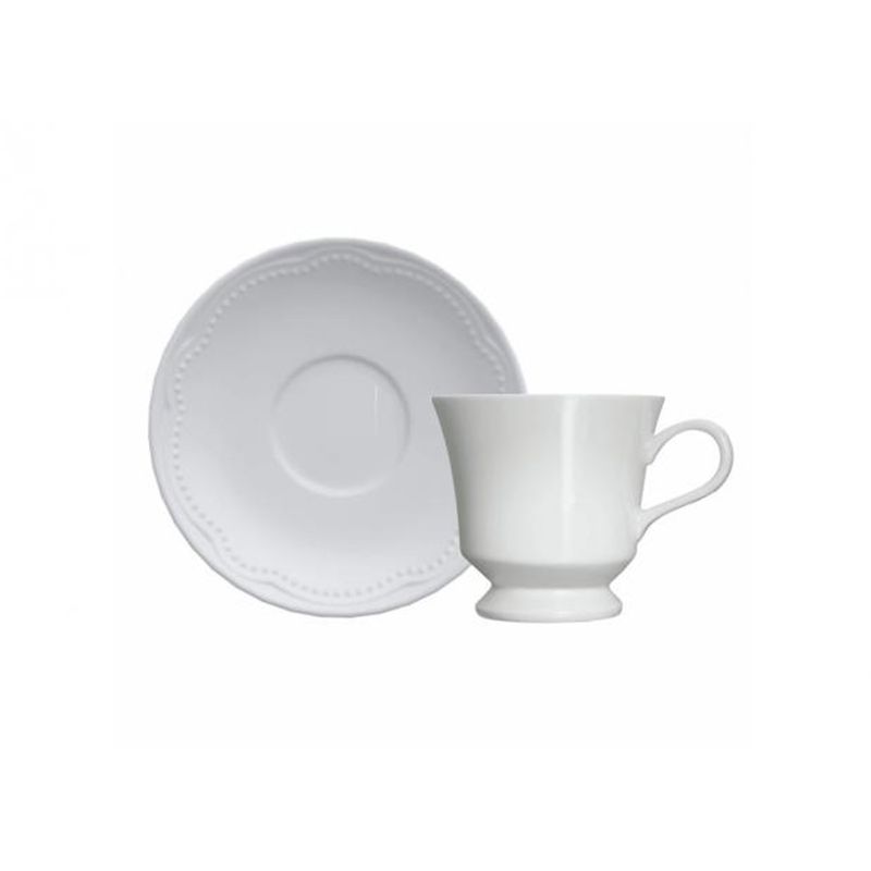 Jogo 6 Xícaras Chá com Pires em Porcelana Cottage 190 ml – Germer