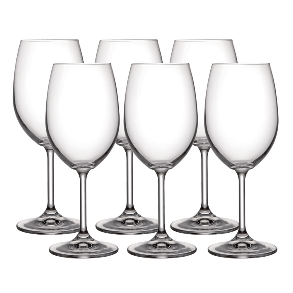Jogo de Taças em Cristal Ecológico para Vinho Branco Anna 6 peças 350ml – Full Fit