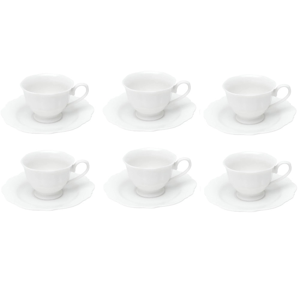 Jogo de chá e café completo 6 xicaras de cada com Bulê