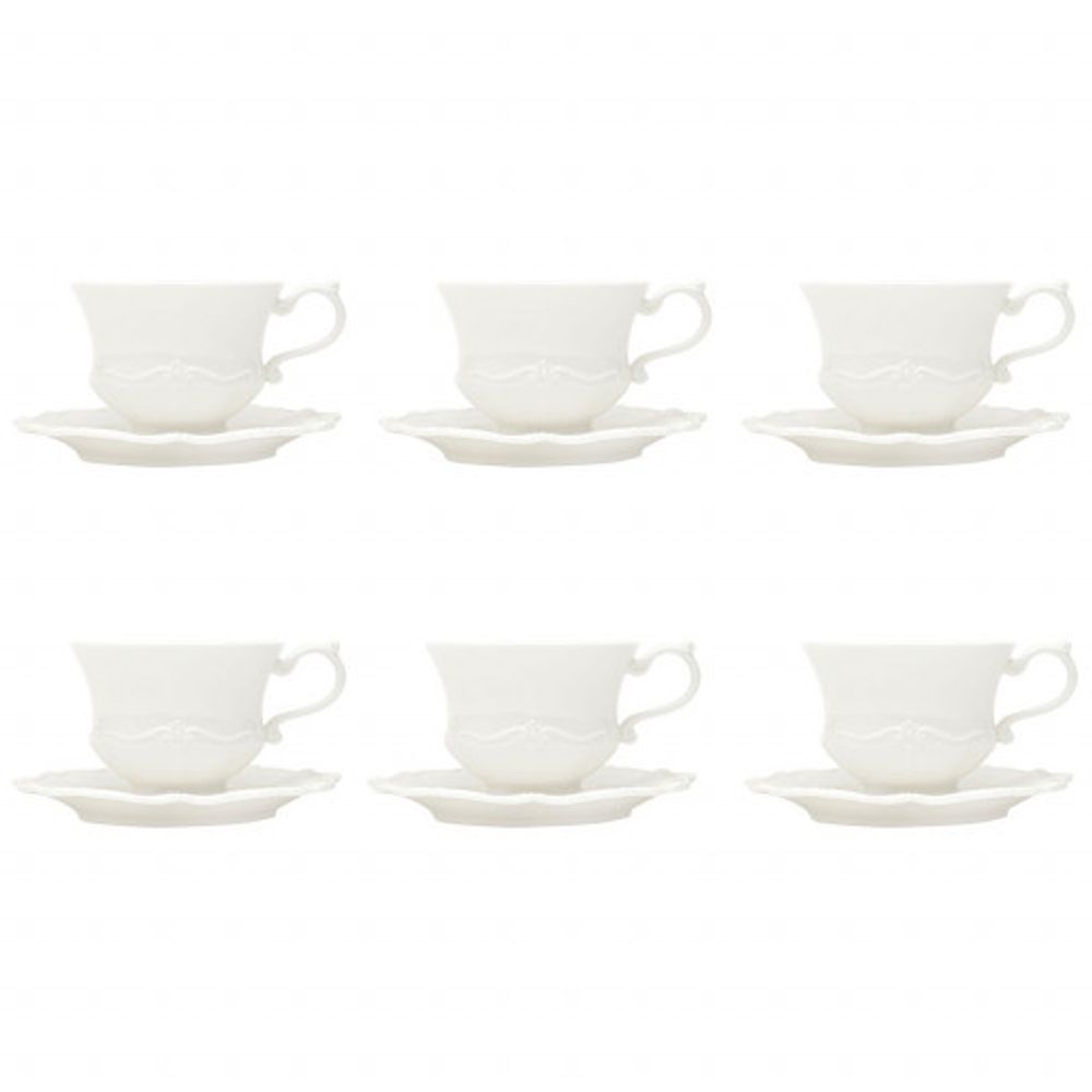 Jogo de Chá Porcelana Branco - Donna Coisinha Decor
