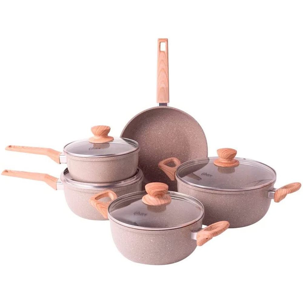 Jogo de Panelas Marble Eddition 5 peças Cinza Dust Oster - Casa Design